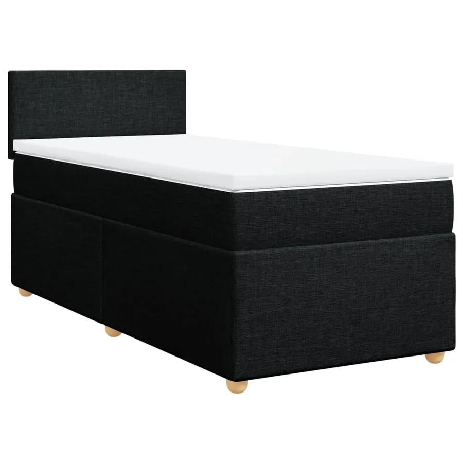 Sommier à lattes de lit et matelas Noir 80x200 cm Tissu - 3