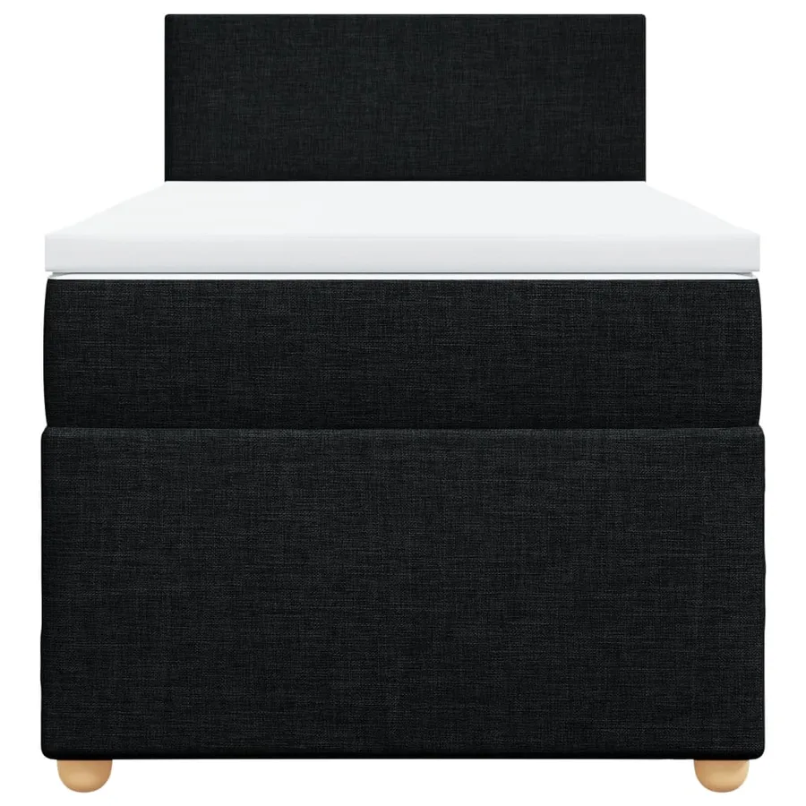 Sommier à lattes de lit et matelas Noir 80x200 cm Tissu - 6