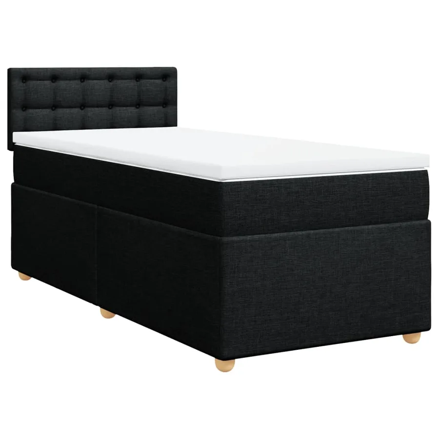 Sommier à lattes de lit et matelas Noir 80x200 cm Tissu - 3