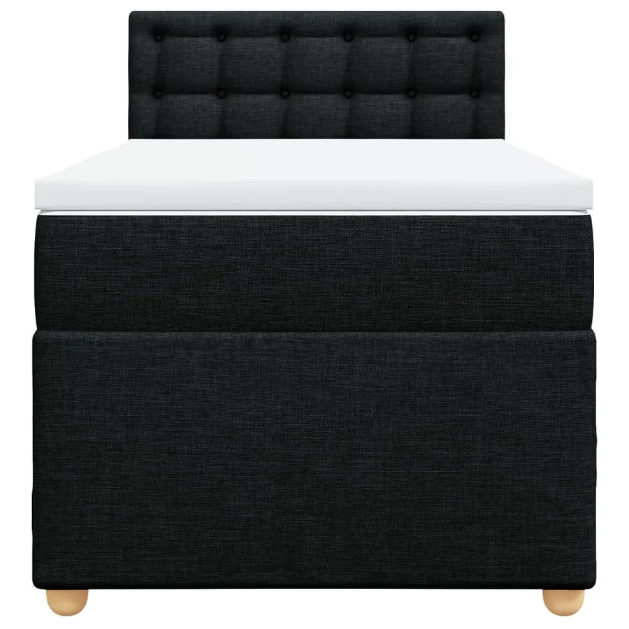 Sommier à lattes de lit et matelas Noir 80x200 cm Tissu - 6