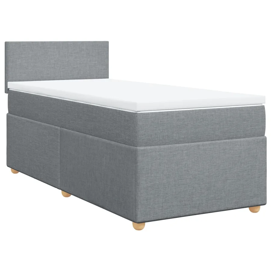 Sommier à lattes de lit avec matelas gris clair 80x200 cm tissu - 2