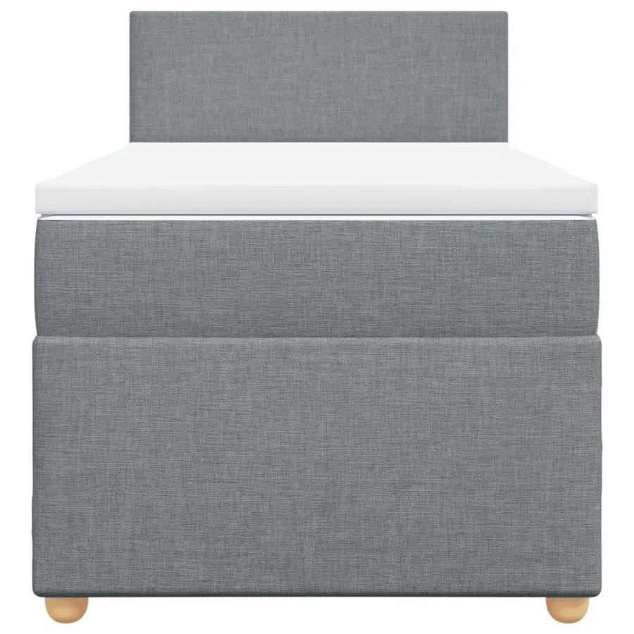 Sommier à lattes de lit avec matelas gris clair 80x200 cm tissu - 4