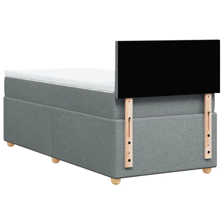 Sommier à lattes de lit avec matelas gris clair 80x200 cm tissu - 6