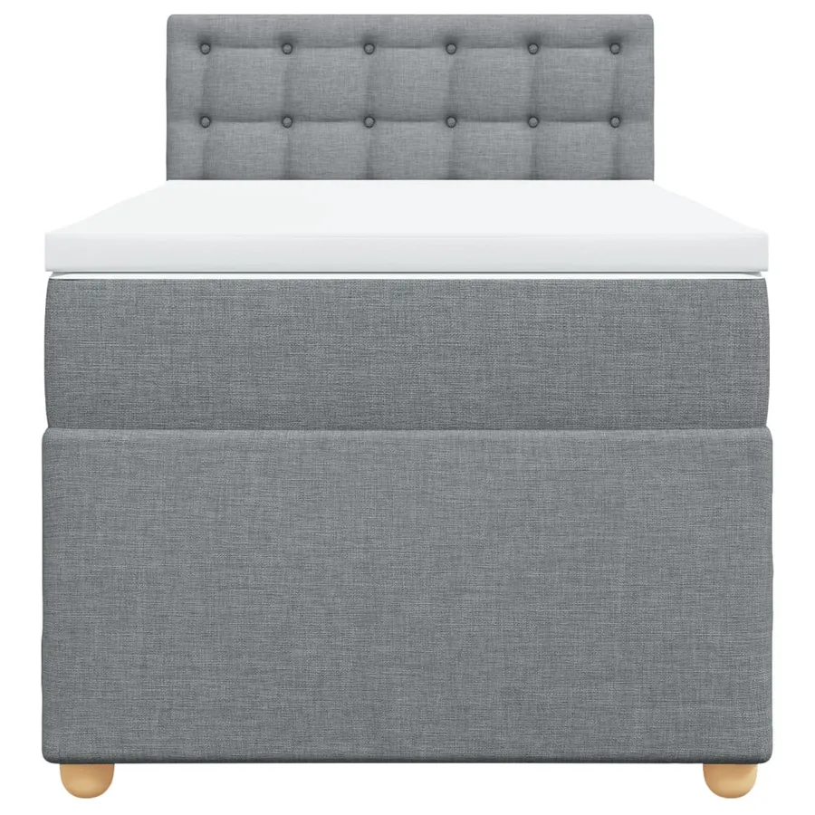 Sommier à lattes de lit avec matelas gris clair 80x200 cm tissu - 4