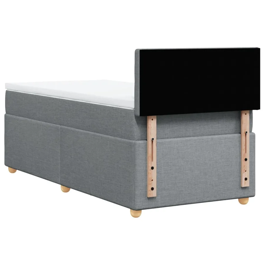 Sommier à lattes de lit avec matelas gris clair 80x200 cm tissu - 6