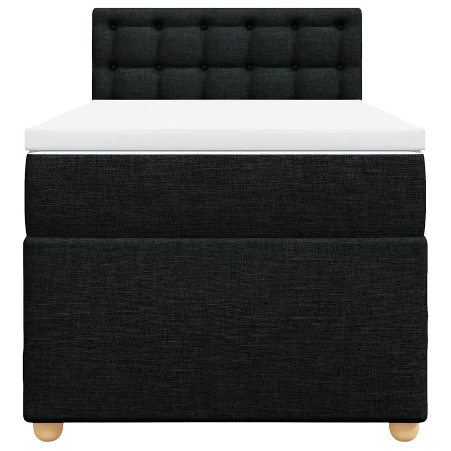Sommier à lattes de lit et matelas Noir 80x200 cm Tissu - 4