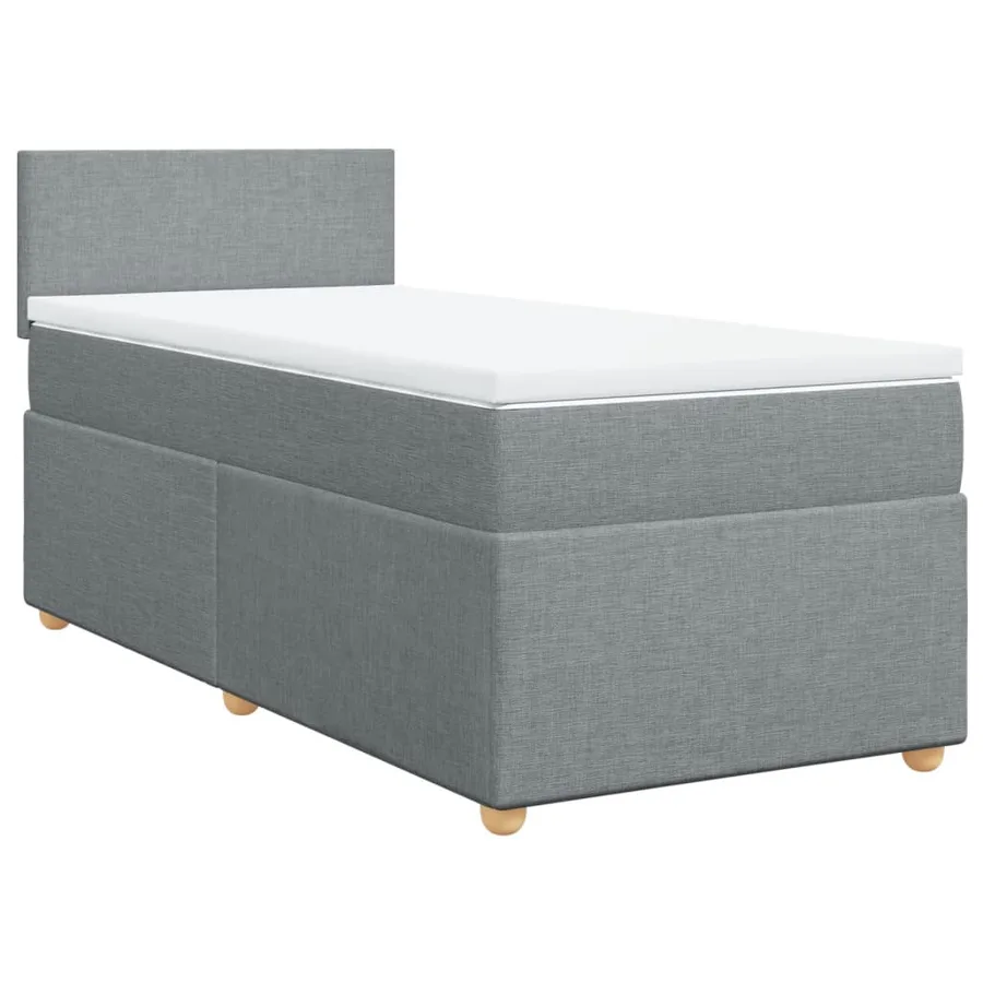 Sommier à lattes de lit avec matelas gris clair 80x200 cm tissu - 3