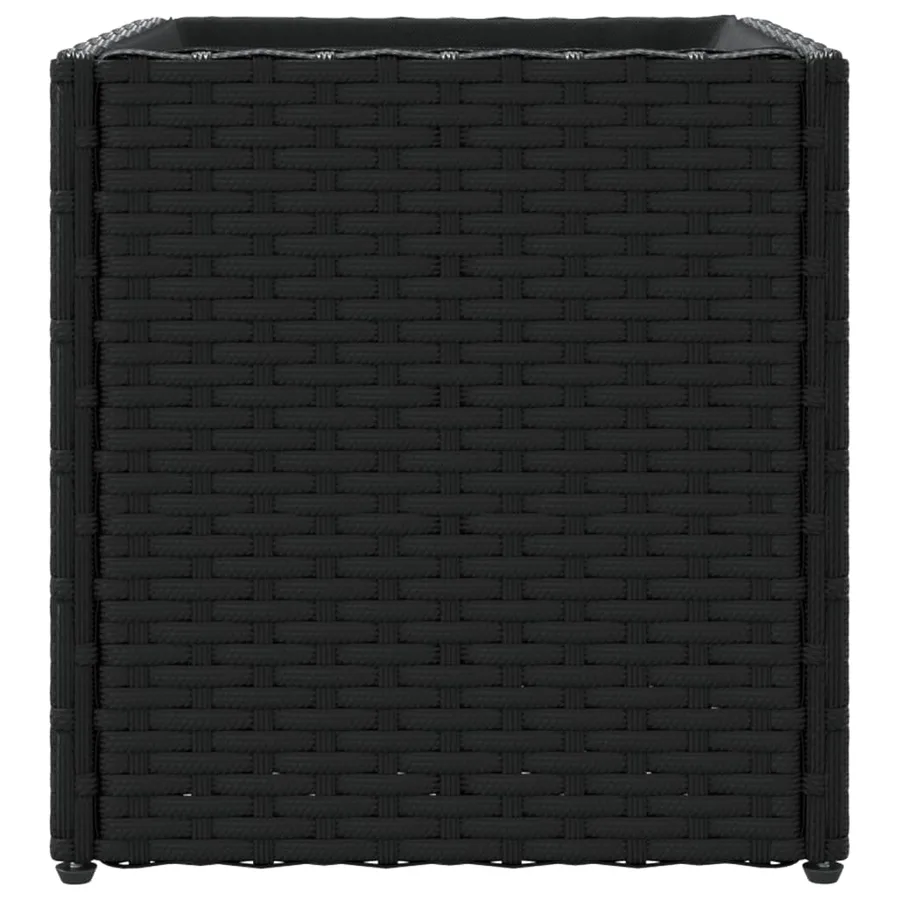Jardinière noir 36x30x32 cm résine tressée - 6