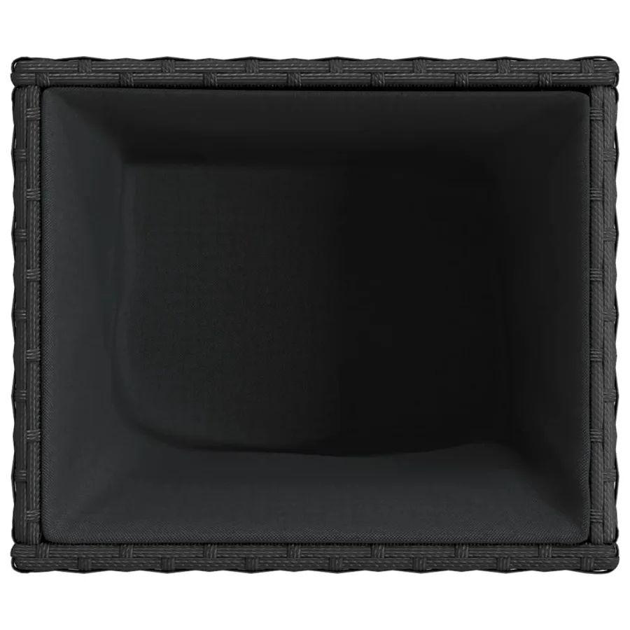 Jardinière noir 36x30x32 cm résine tressée - 8