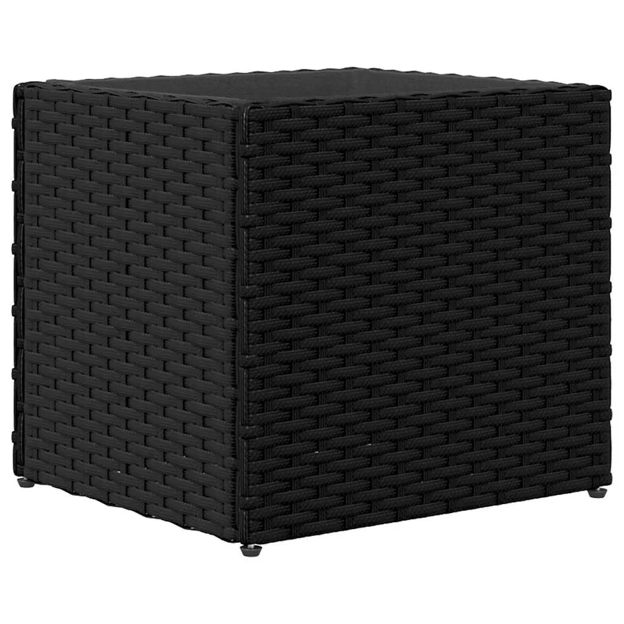 Jardinières 2 pcs noir 36x30x32 cm résine tressée - 8