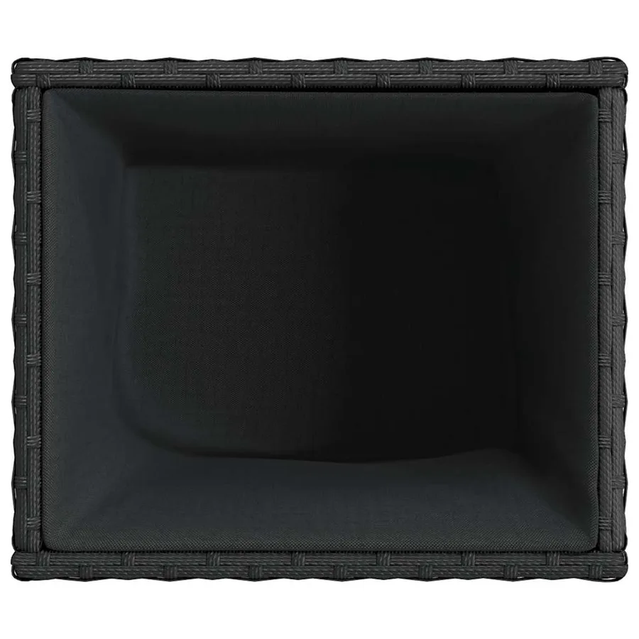 Jardinières 2 pcs noir 36x30x32 cm résine tressée - 9