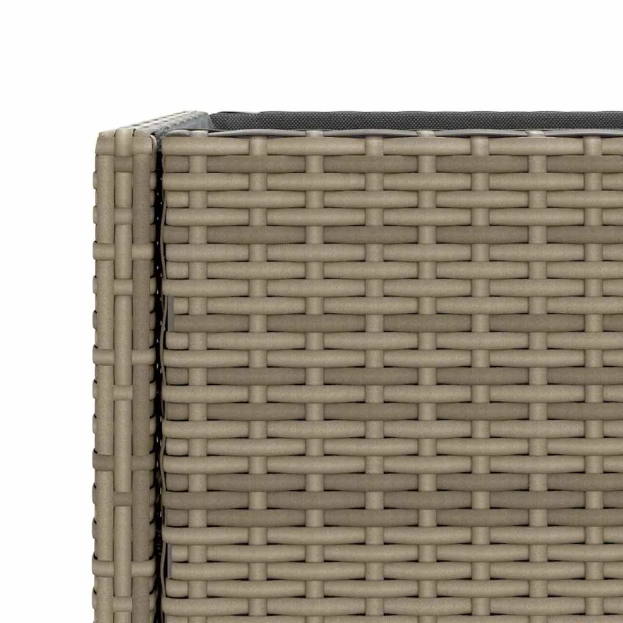 Jardinière avec étagère gris résine tressée - 10
