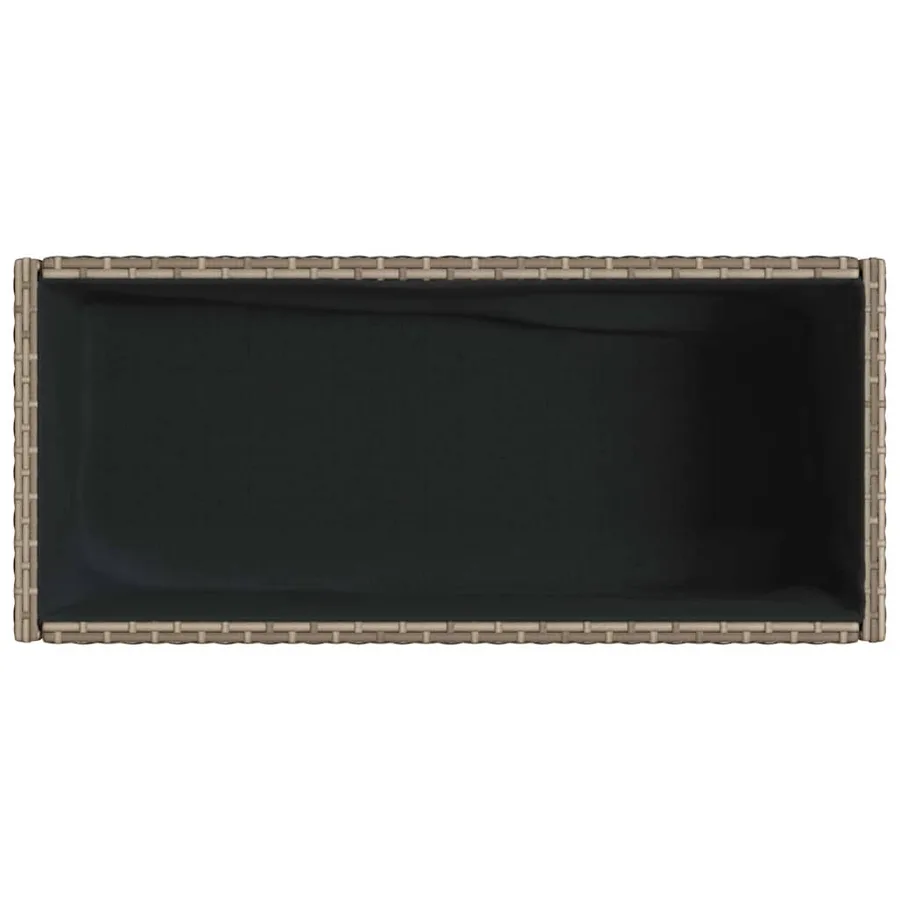 Jardinière avec étagère gris résine tressée - 8