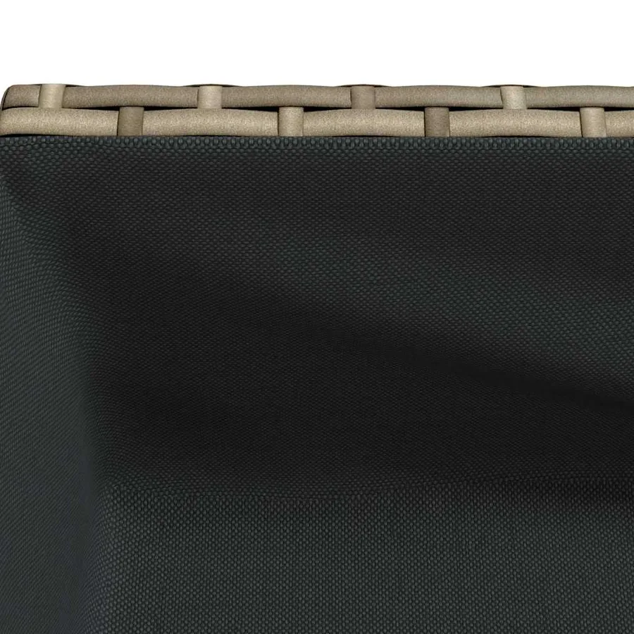 Jardinière avec étagère gris résine tressée - 9