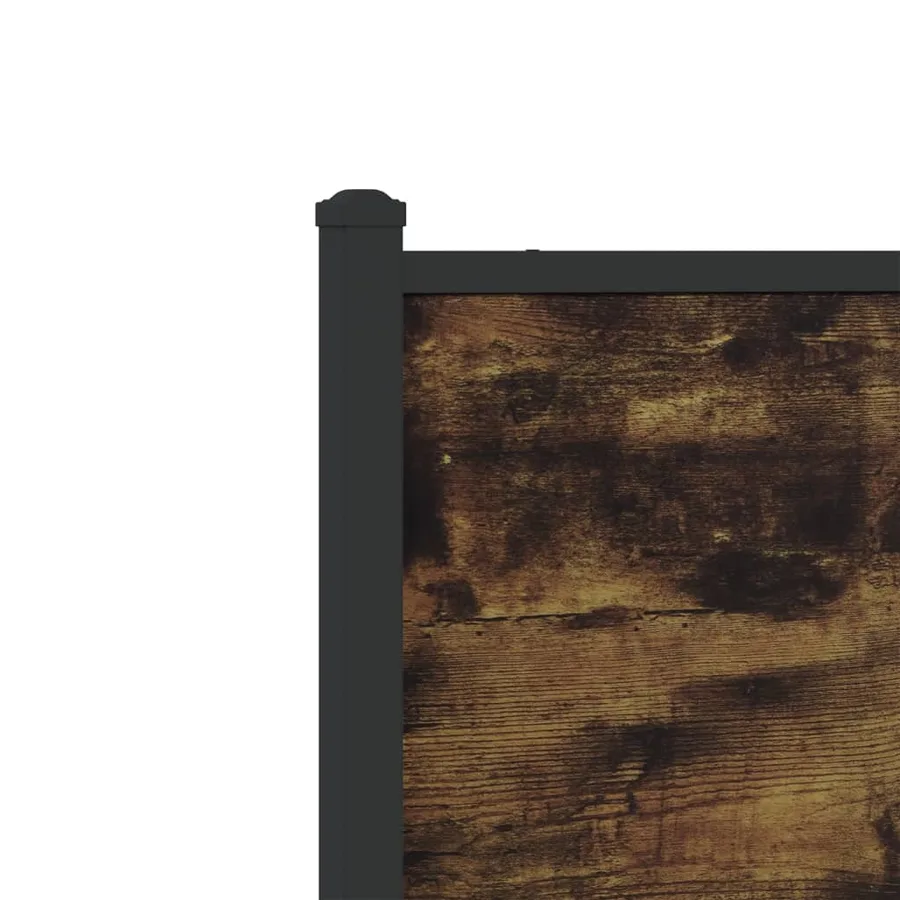 Cadre de lit en métal sans matelas chêne fumé 75x190 cm - 9