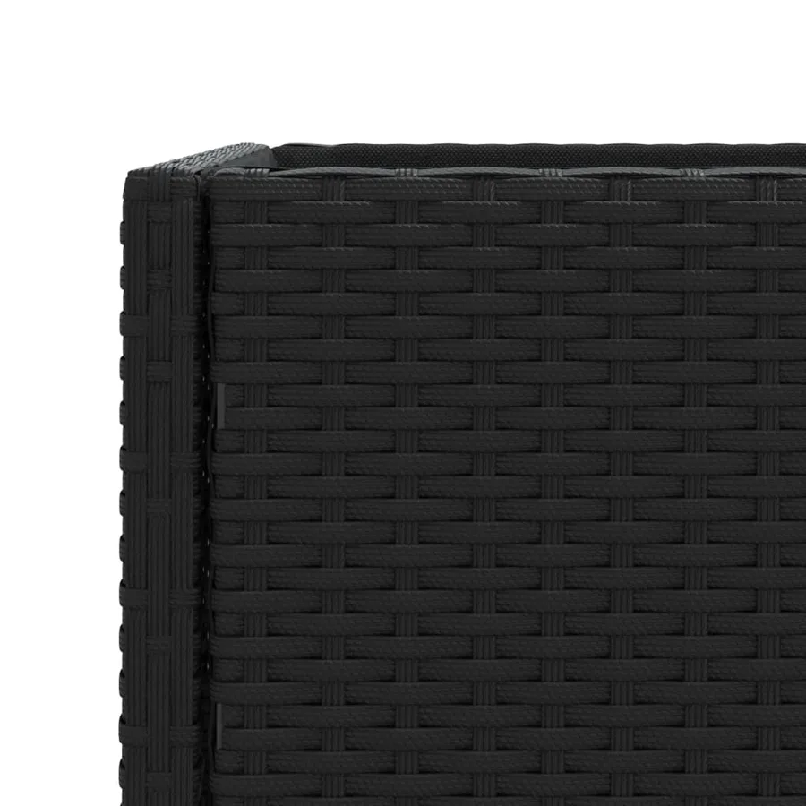 Jardinières avec étagère 2 pcs noir 70x28x70 cm résine tressée - 10