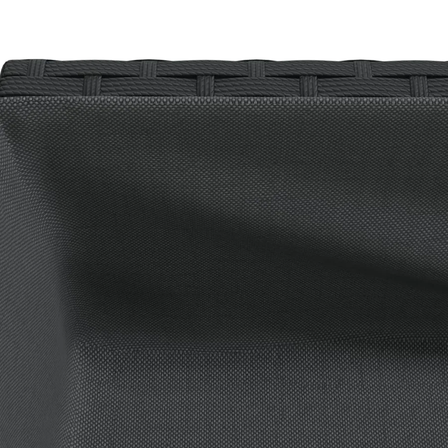 Jardinières avec étagère 2 pcs noir 70x28x70 cm résine tressée - 11