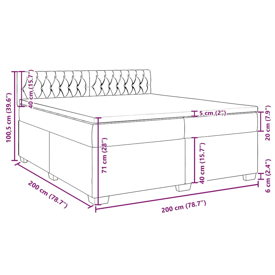 Sommier à lattes de lit et matelas Vert foncé 200x200cm Velours - 13