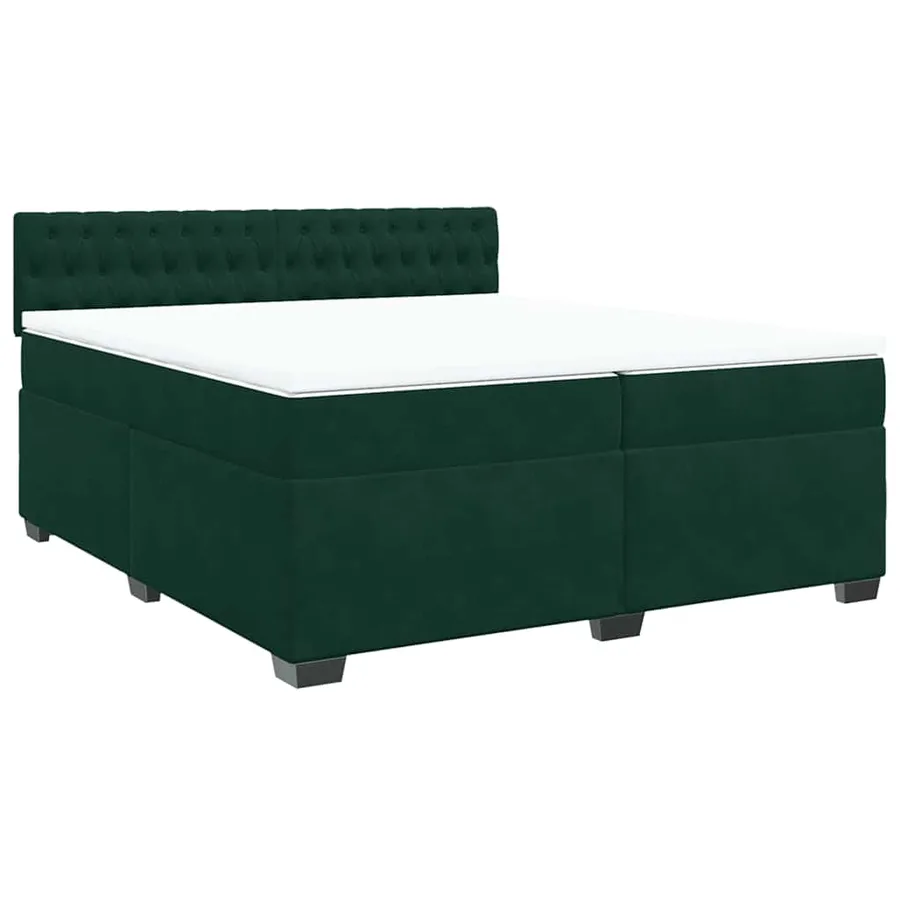 Sommier à lattes de lit et matelas Vert foncé 200x200cm Velours - 2