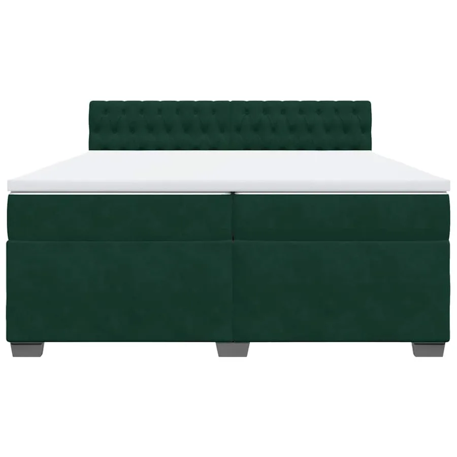 Sommier à lattes de lit et matelas Vert foncé 200x200cm Velours - 4