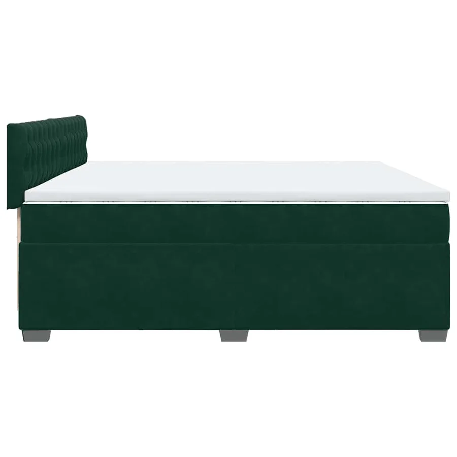 Sommier à lattes de lit et matelas Vert foncé 200x200cm Velours - 9