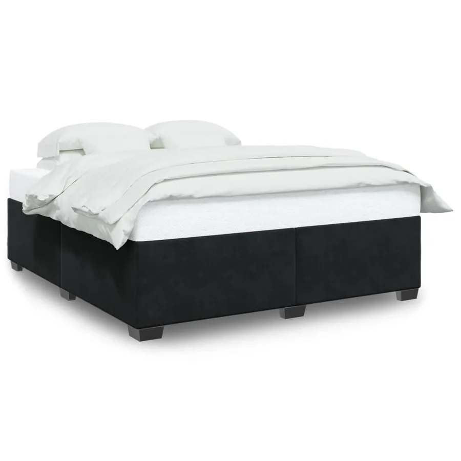 Cadre de lit sans matelas noir 200x200 cm velours - 2