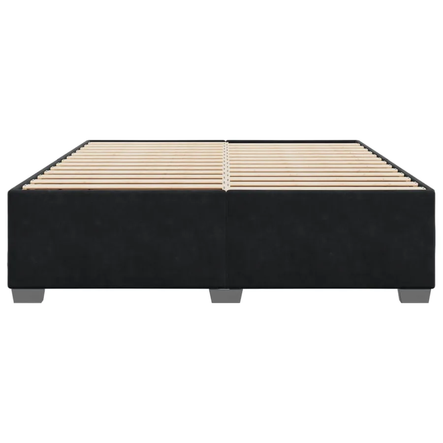Cadre de lit sans matelas noir 200x200 cm velours - 4