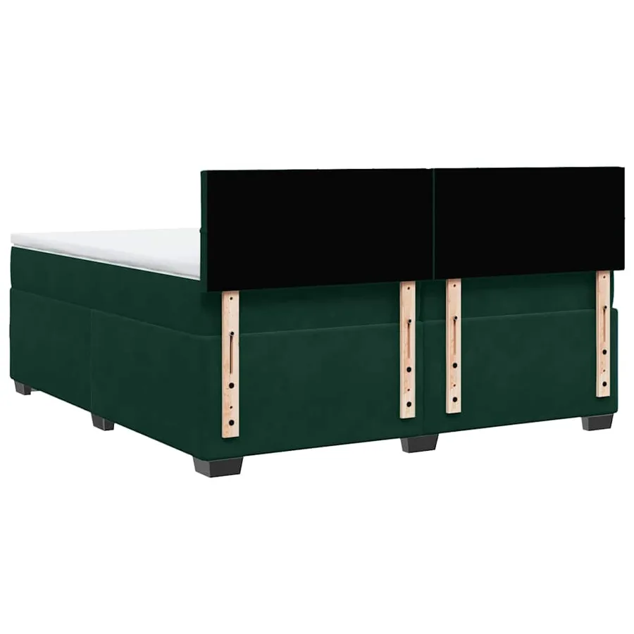 Sommier à lattes de lit et matelas Vert foncé 200x200cm Velours - 10