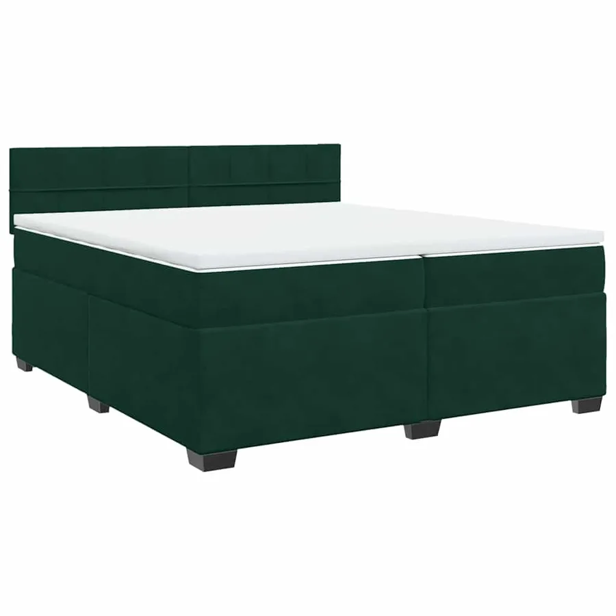 Sommier à lattes de lit et matelas Vert foncé 200x200cm Velours - 2