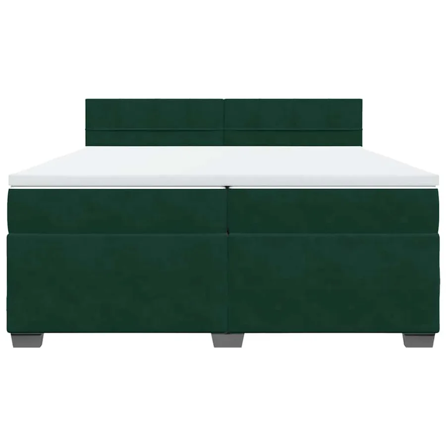 Sommier à lattes de lit et matelas Vert foncé 200x200cm Velours - 4