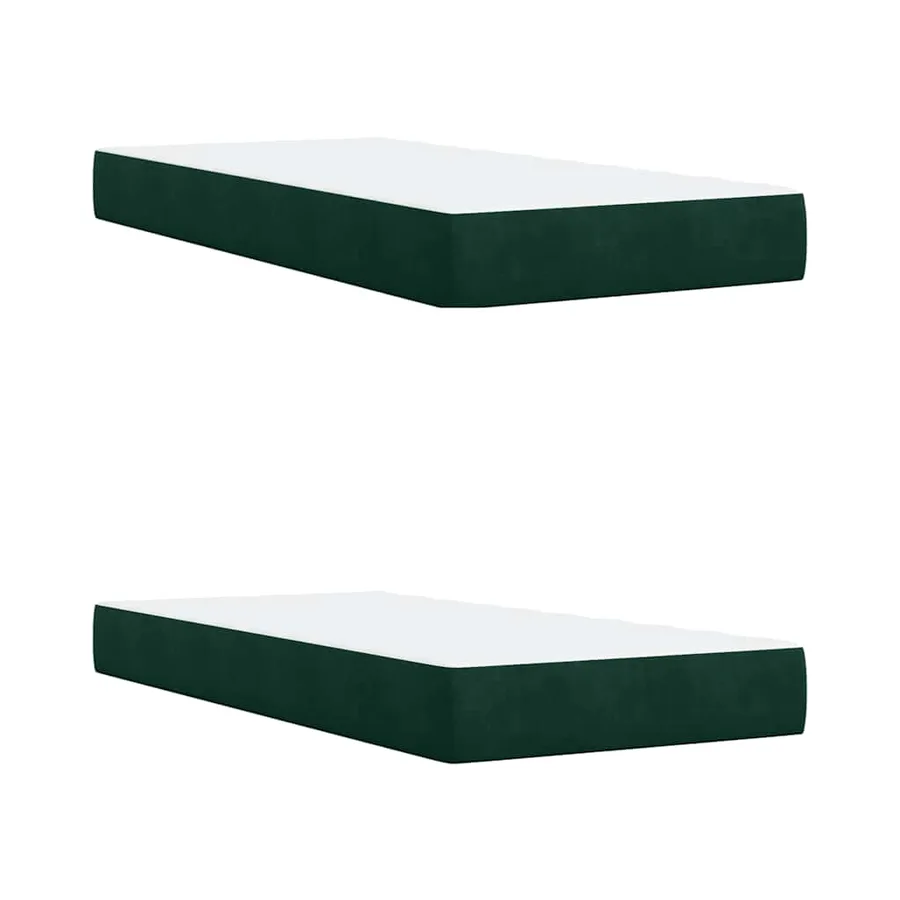 Sommier à lattes de lit et matelas Vert foncé 200x200cm Velours - 6