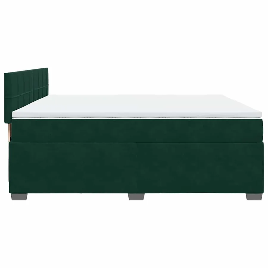 Sommier à lattes de lit et matelas Vert foncé 200x200cm Velours - 9