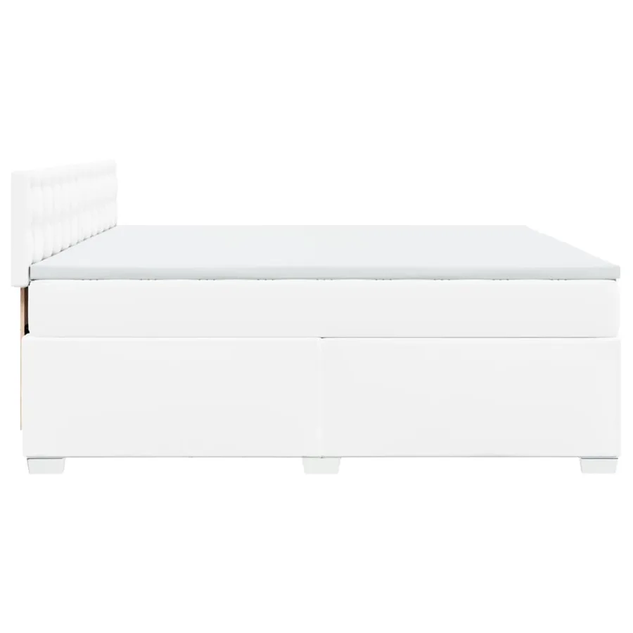 Sommier à lattes de lit avec matelas Blanc 200x200cm Similicuir - 11