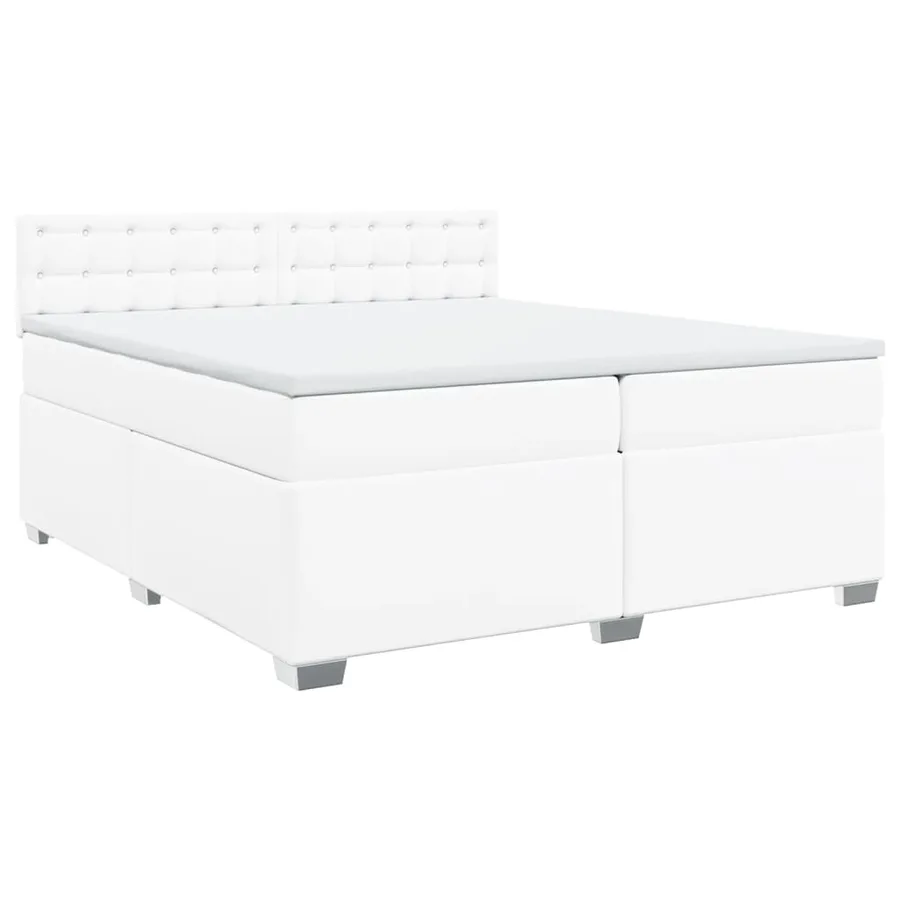 Sommier à lattes de lit avec matelas Blanc 200x200cm Similicuir - 3