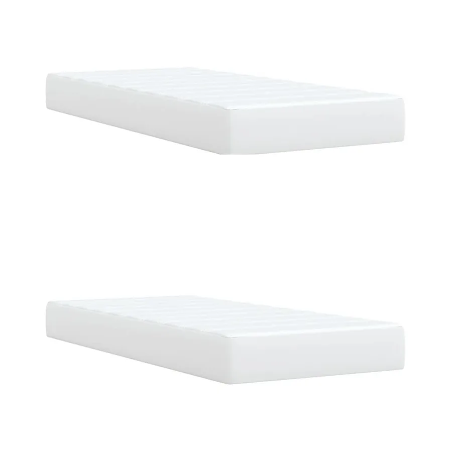 Sommier à lattes de lit avec matelas Blanc 200x200cm Similicuir - 9