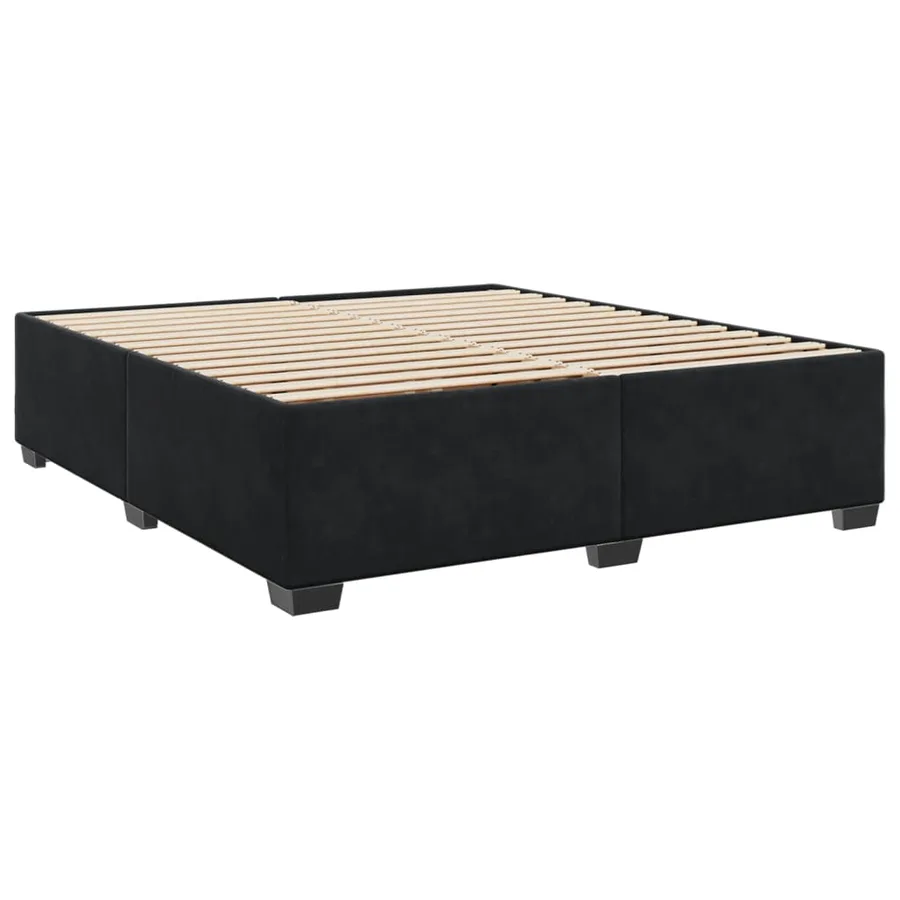 Sommier à lattes de lit et matelas Noir 200x200 cm Velours - 10