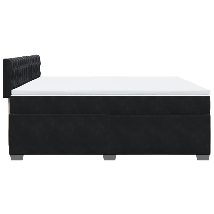 Sommier à lattes de lit et matelas Noir 200x200 cm Velours - 7