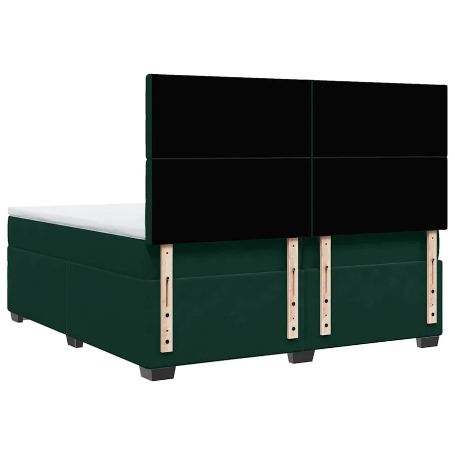 Sommier à lattes de lit et matelas Vert foncé 200x200cm Velours - 10