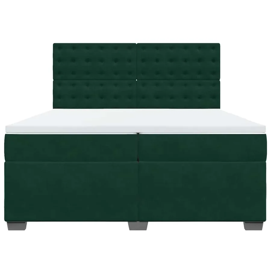 Sommier à lattes de lit et matelas Vert foncé 200x200cm Velours - 4