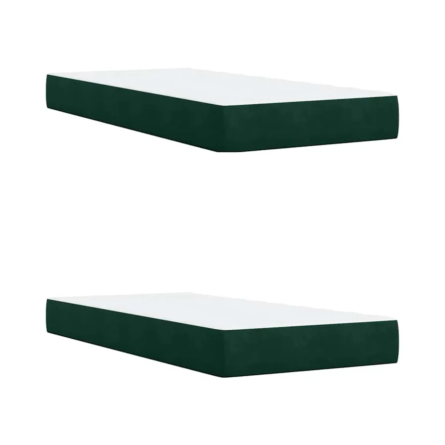 Sommier à lattes de lit et matelas Vert foncé 200x200cm Velours - 6