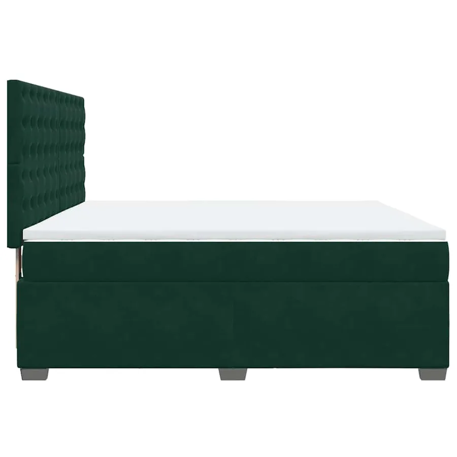 Sommier à lattes de lit et matelas Vert foncé 200x200cm Velours - 9
