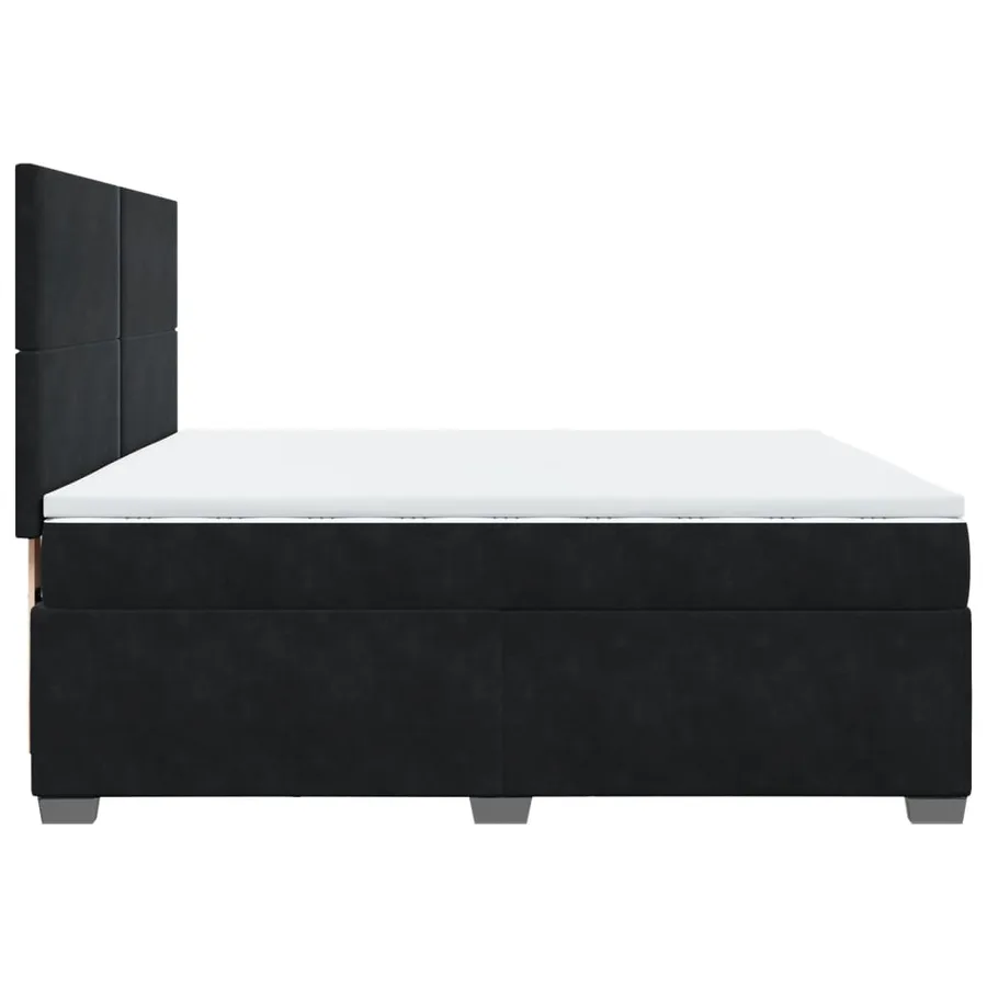 Sommier à lattes de lit et matelas Noir 200x200 cm Velours - 11