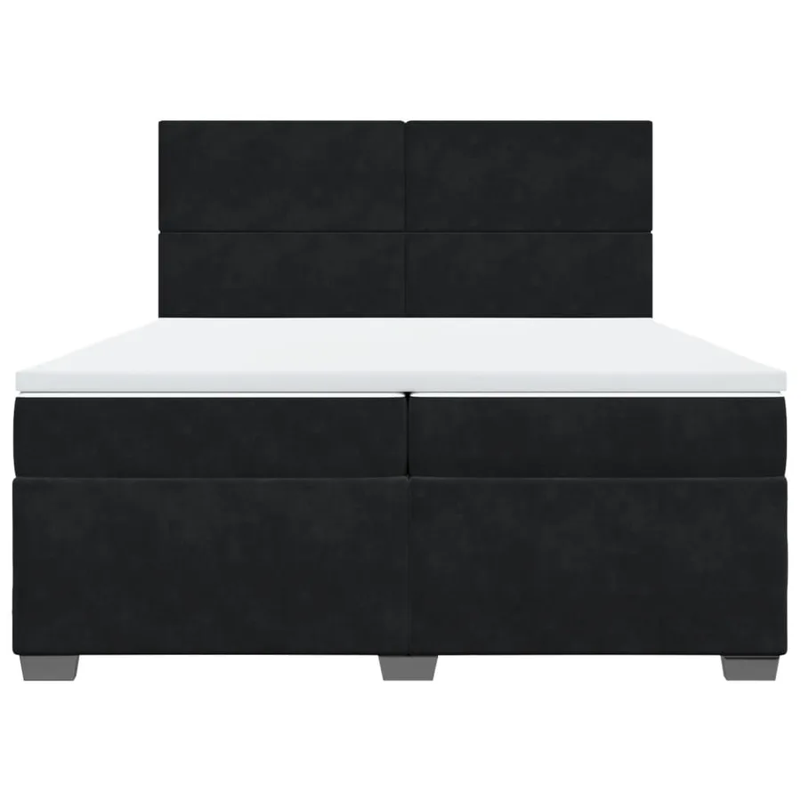Sommier à lattes de lit et matelas Noir 200x200 cm Velours - 6