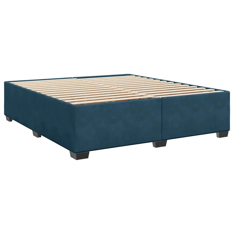 Sommier à lattes de lit et matelas Bleu 200x200 cm velours - 10