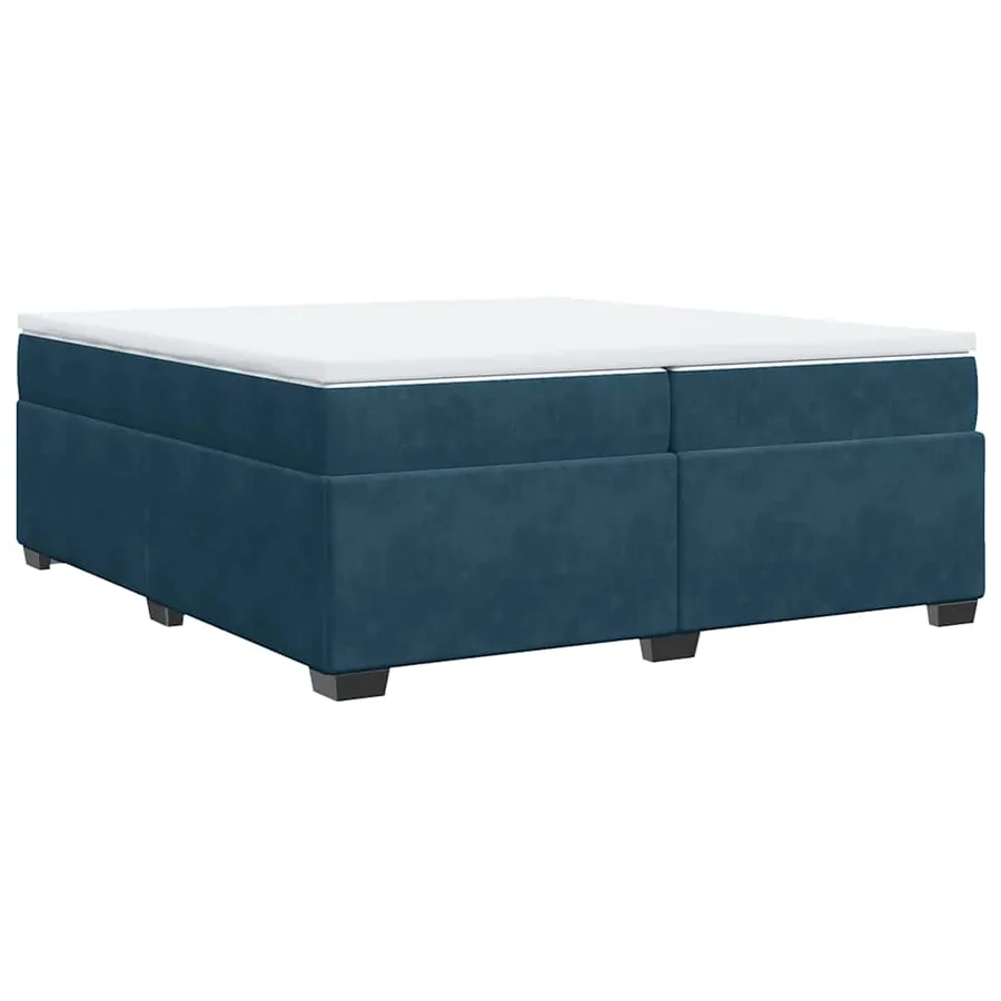 Sommier à lattes de lit et matelas Bleu foncé 200x200cm Velours - 2