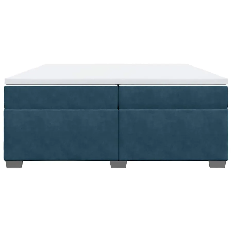 Sommier à lattes de lit et matelas Bleu foncé 200x200cm Velours - 4