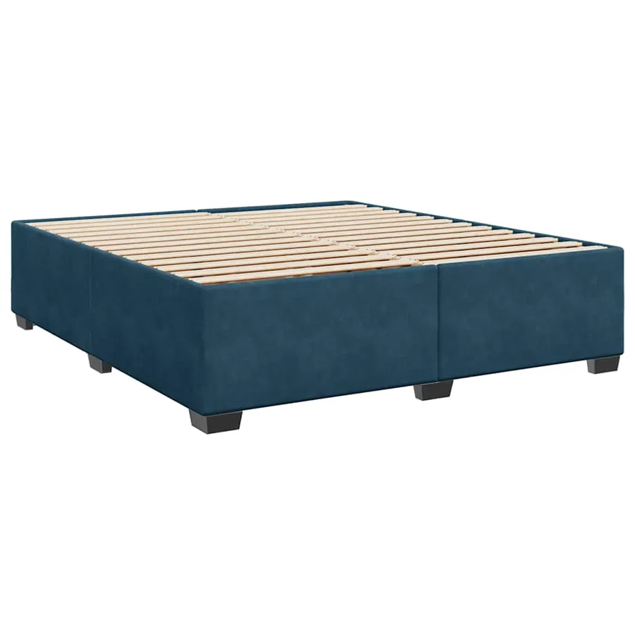 Sommier à lattes de lit et matelas Bleu foncé 200x200cm Velours - 5