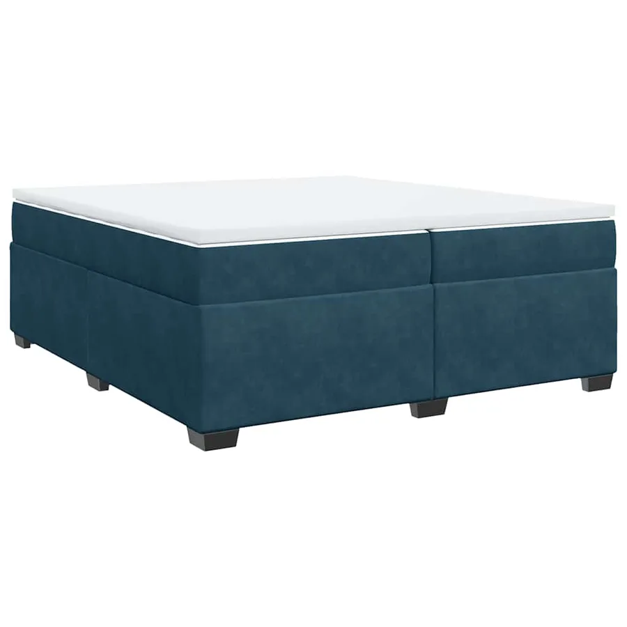 Sommier à lattes de lit et matelas Bleu foncé 200x200cm Velours - 9