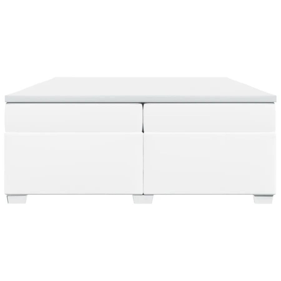 Sommier à lattes de lit avec matelas Blanc 200x200cm Similicuir - 4