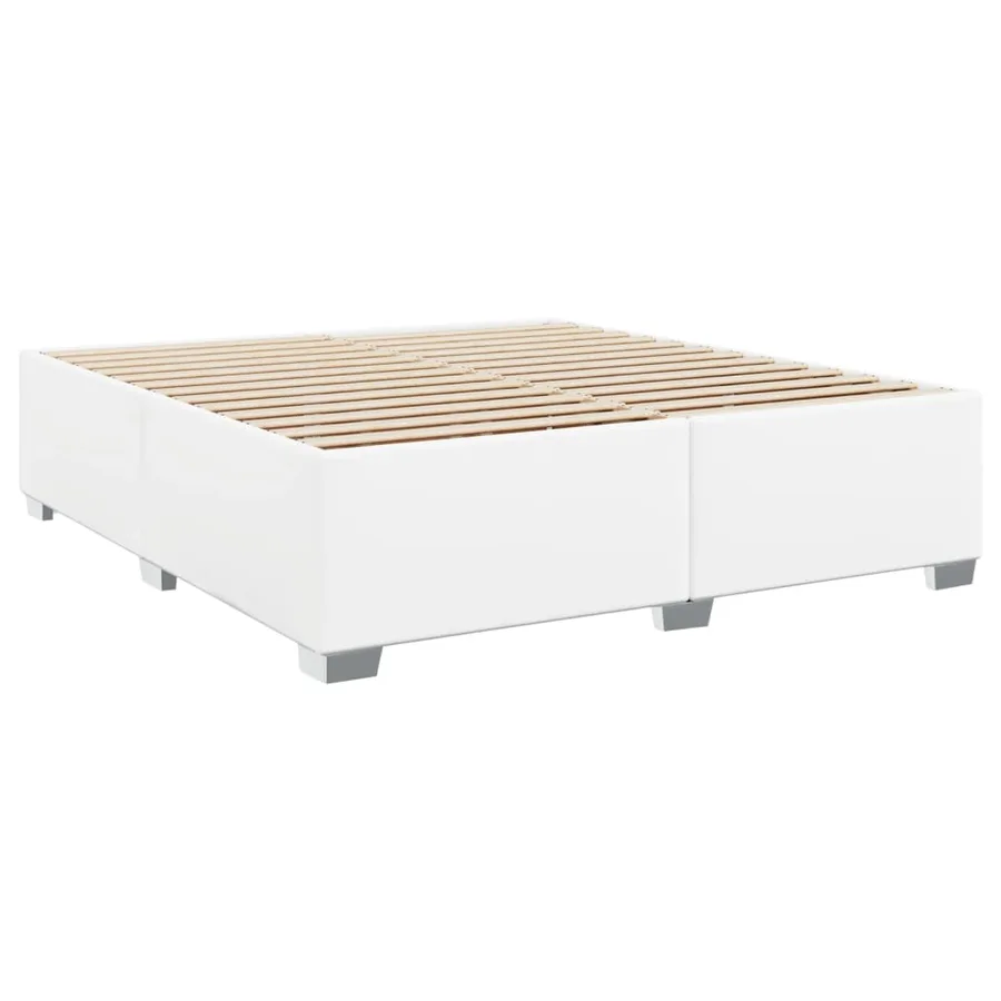 Sommier à lattes de lit avec matelas Blanc 200x200cm Similicuir - 5